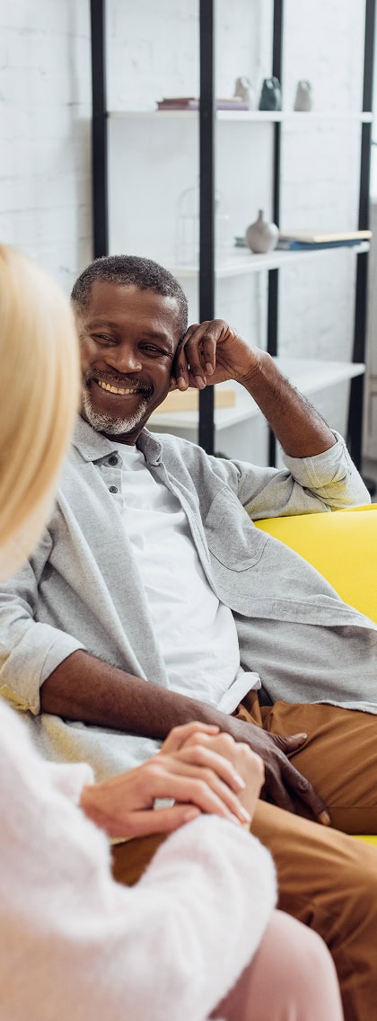 Man talking with a counsellor